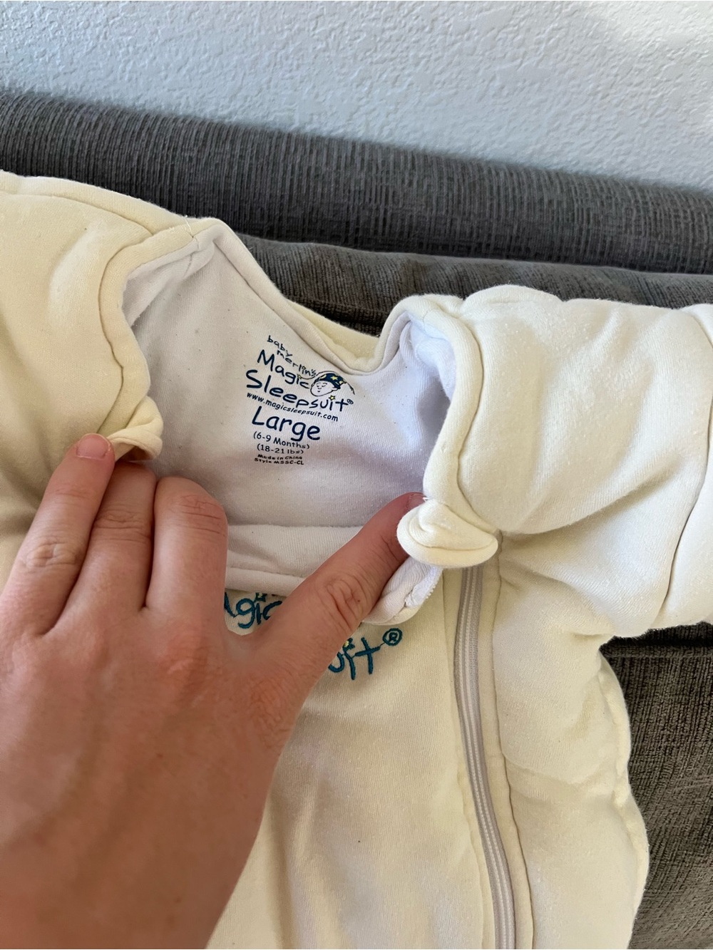 Baby Merlin Magic Sleepsuit Cream Sleep Sack for Infants - Picture 2 of 3